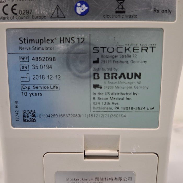 B. Braun Stimuplex HNS 12 Nerve Stimulator