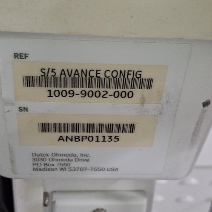 GE Healthcare S/5 Avance Anesthesia System