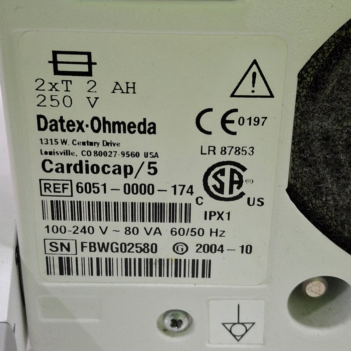 Datex-Ohmeda Cardiocap 5 Anesthesia Monitor