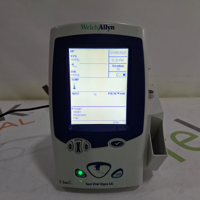 Welch Allyn Spot LXi - NIBP, SureTemp Plus, Masimo SpO2 Vital Signs Monitor