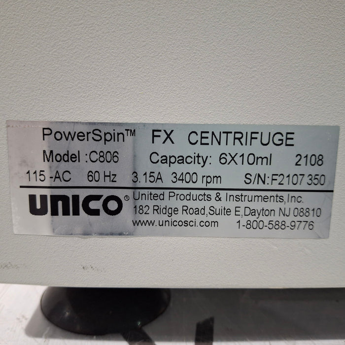 Unico Unico PowerSpin FX Centrifuge Research Lab reLink Medical