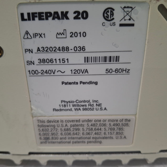 Physio-Control LifePak 20 Defib