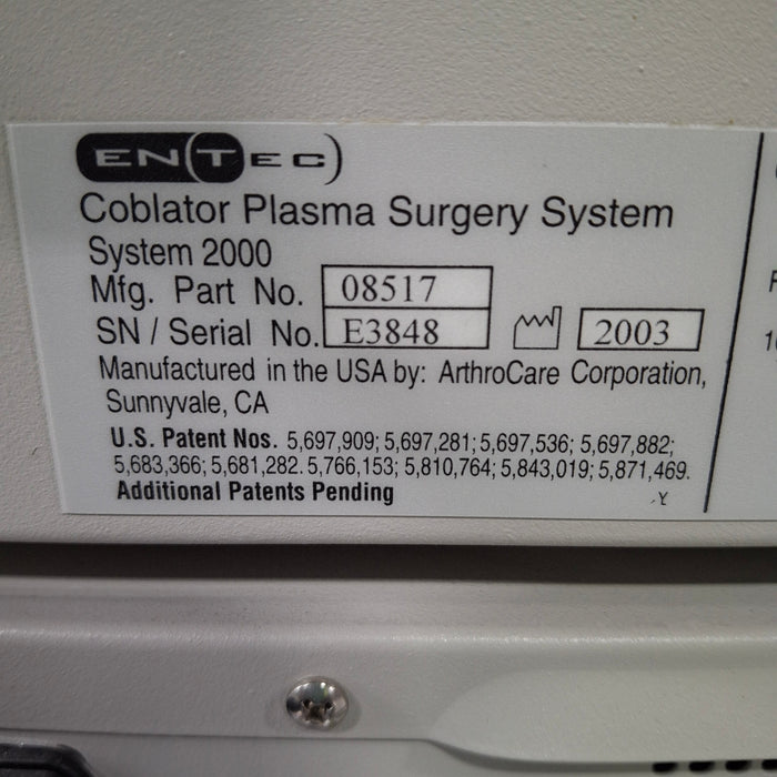 ArthroCare Corporation ArthroCare Corporation Coblator System 2000 Plasma Surgery System Electrosurgical Units reLink Medical
