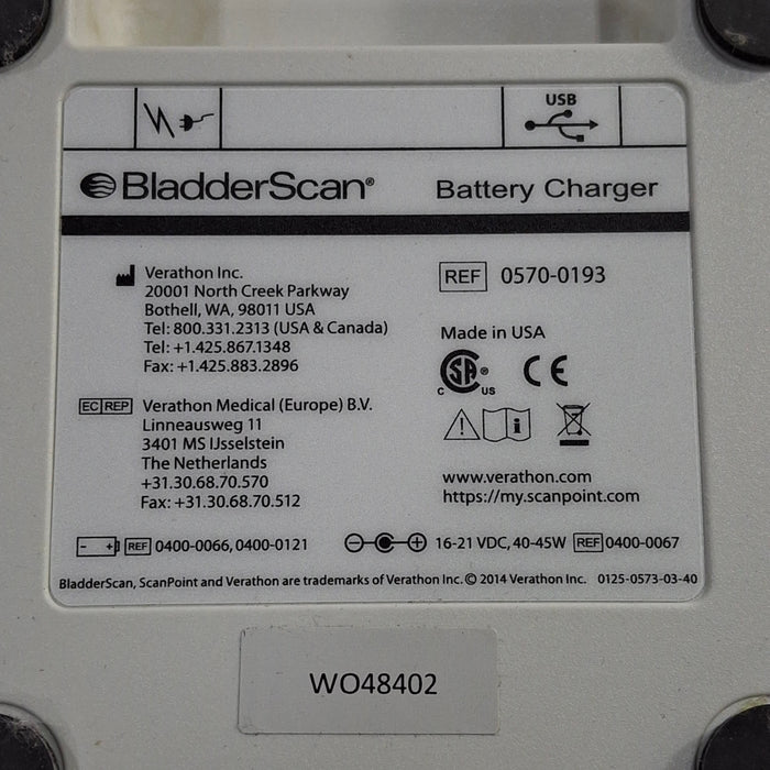 Verathon Medical, Inc Verathon Medical, Inc BladderScan 0570-0193 Battery Charger Surgical Equipment reLink Medical