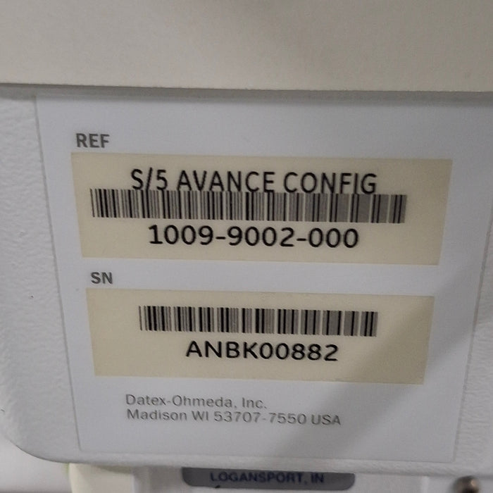 GE Healthcare S/5 Avance Anesthesia System