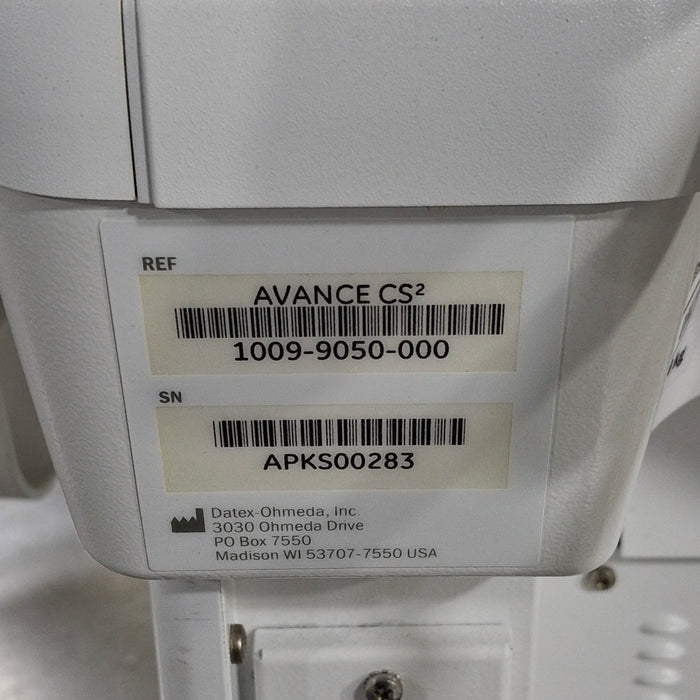 GE Healthcare Avance CS2 Anesthesia Machine