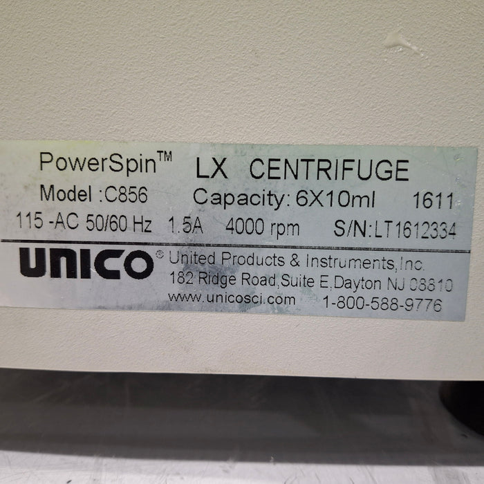 Unico C856 PowerSpin LX Centrifuge