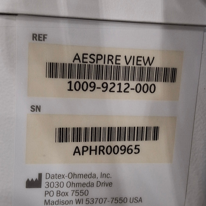 GE Healthcare Aespire View Anesthesia System