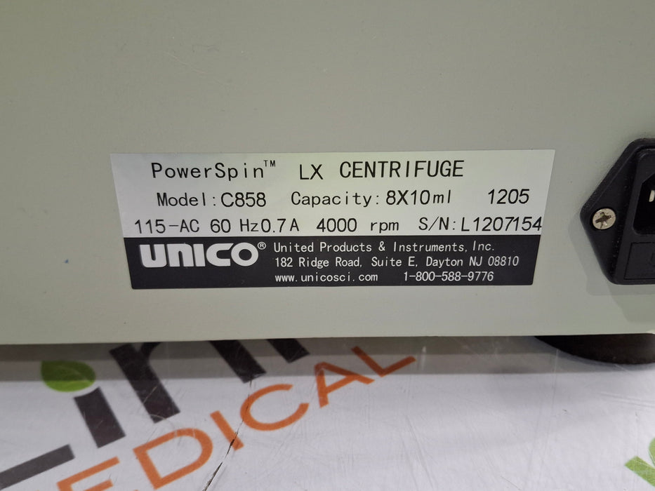 Unico C858 PowerSpin LX Centrifuge