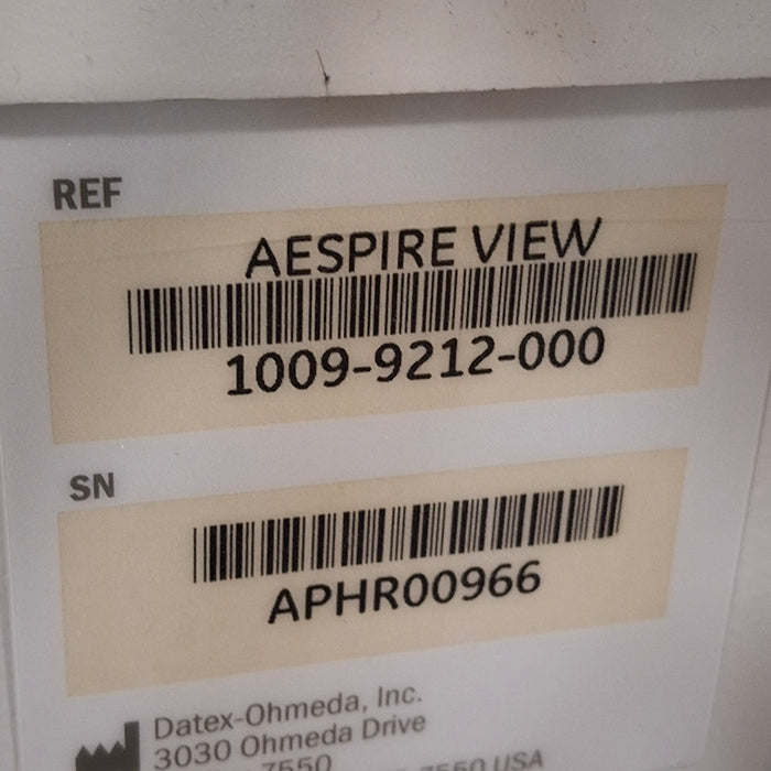 GE Healthcare Aespire View Anesthesia System