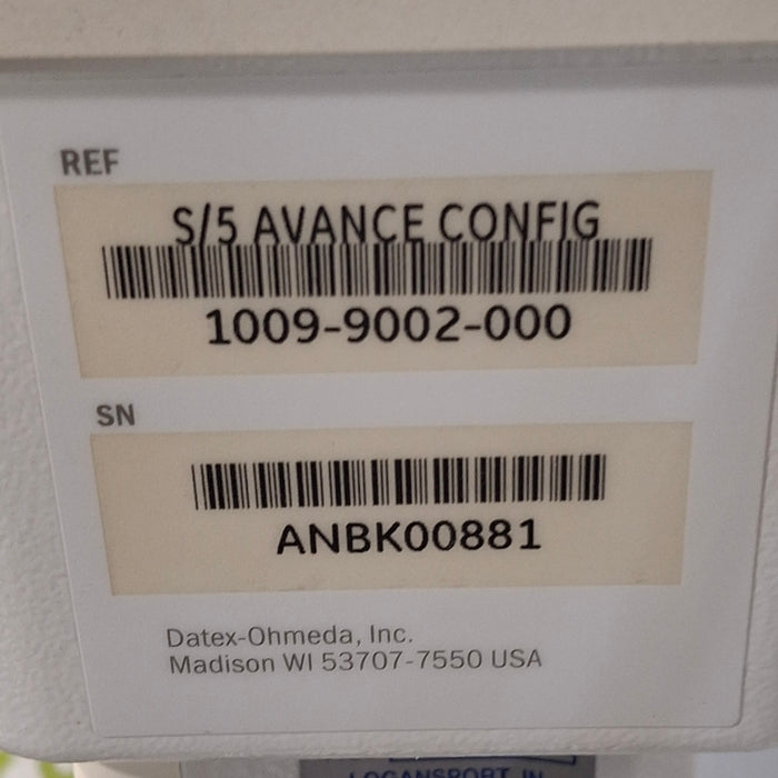 GE Healthcare S/5 Avance Anesthesia System