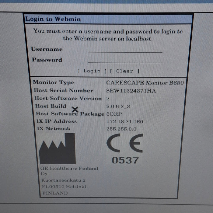 GE Healthcare Carescape B650 Patient Monitor