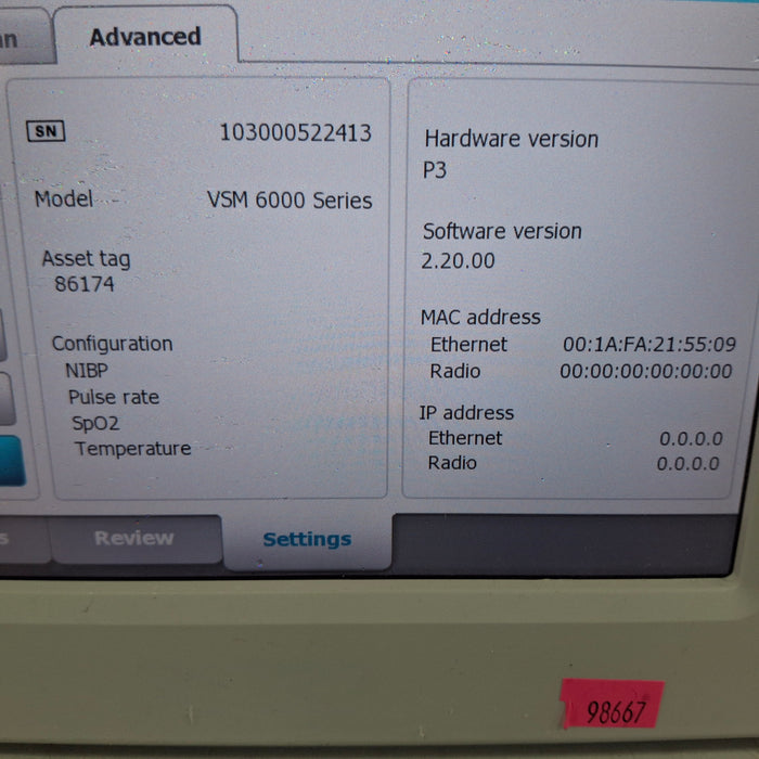 Welch Allyn Connex 6500 - Nellcor SpO2, SureTemp Vital Signs Monitor
