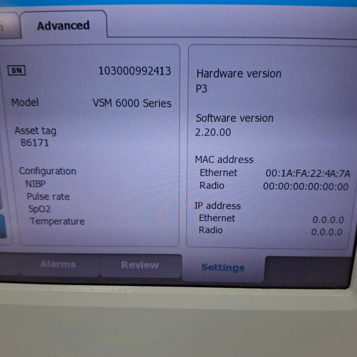 Welch Allyn Connex 6500 - Nellcor SpO2, SureTemp Vital Signs Monitor