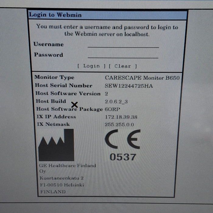 GE Healthcare Carescape B650 Patient Monitor