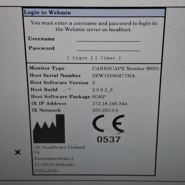 GE Healthcare Carescape B650 Patient Monitor