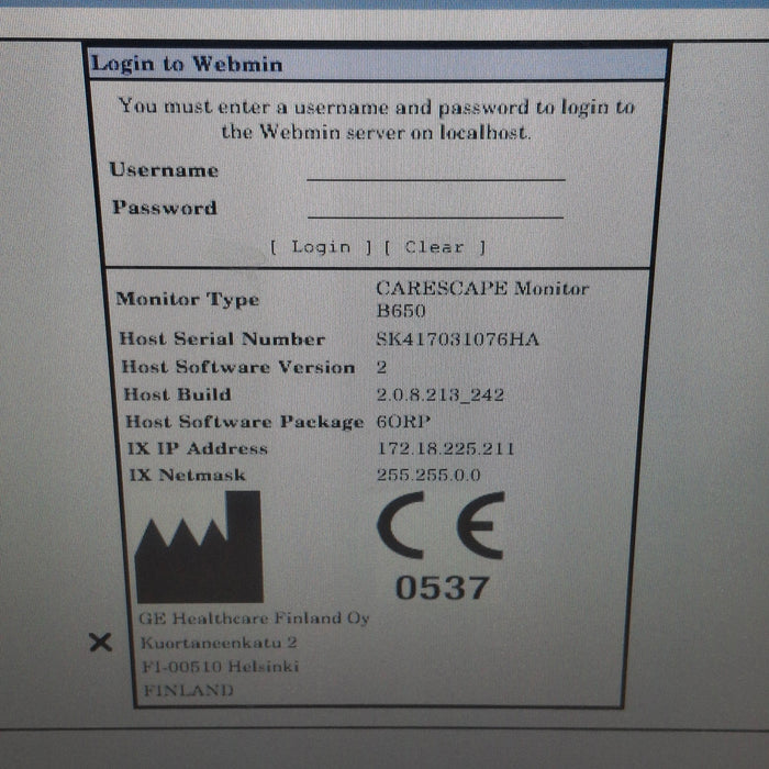 GE Healthcare Carescape B650 Patient Monitor