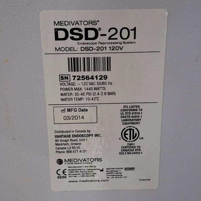 Medivators DSD-201 Endoscope Reprocessor