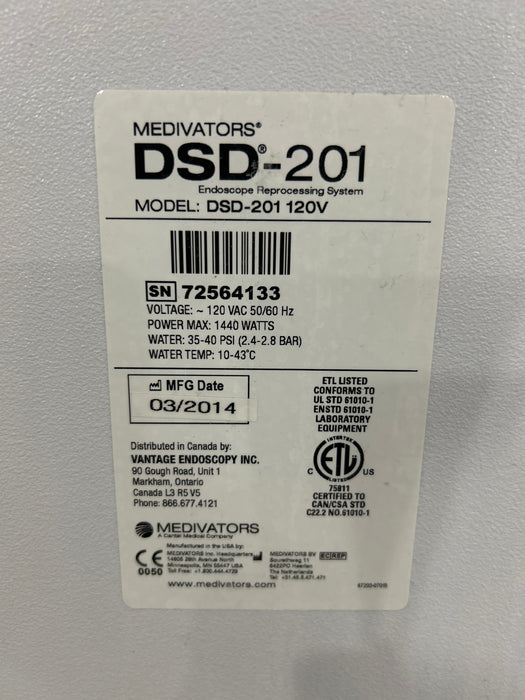 Medivators DSD-201 Endoscope Reprocessor
