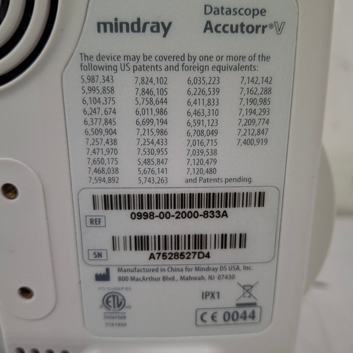 Mindray Mindray Datascope Accutorr V Vital Signs Monitor Patient Monitors reLink Medical