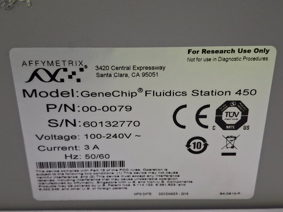 Affymetrix GeneChip 450 Fluidics Station
