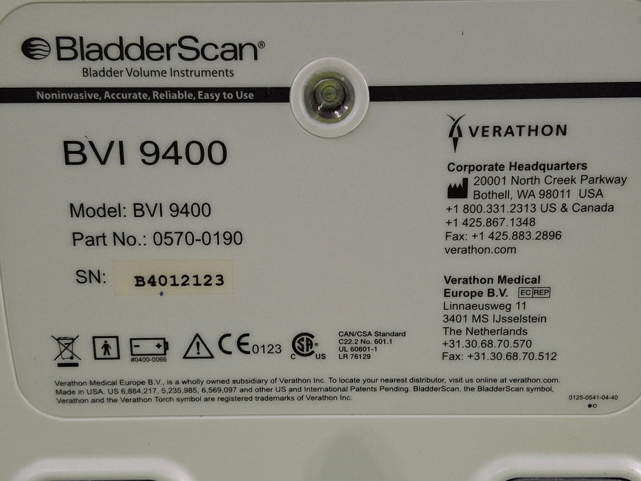 Verathon Medical, Inc BVI 9400 Bladderscan
