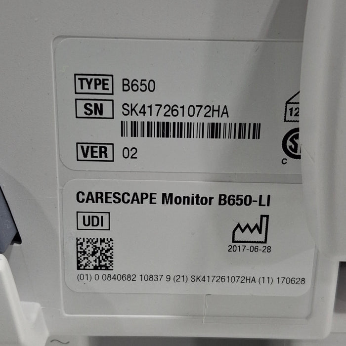 GE Healthcare Carescape B650 Patient Monitor