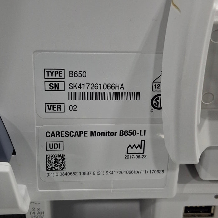 GE Healthcare Carescape B650 Patient Monitor
