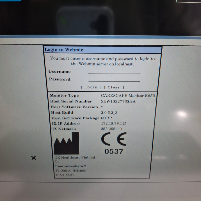 GE Healthcare Carescape B650 Patient Monitor