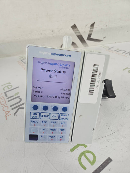 Baxter Sigma Spectrum 6.02.06 with B/G Battery Infusion Pump