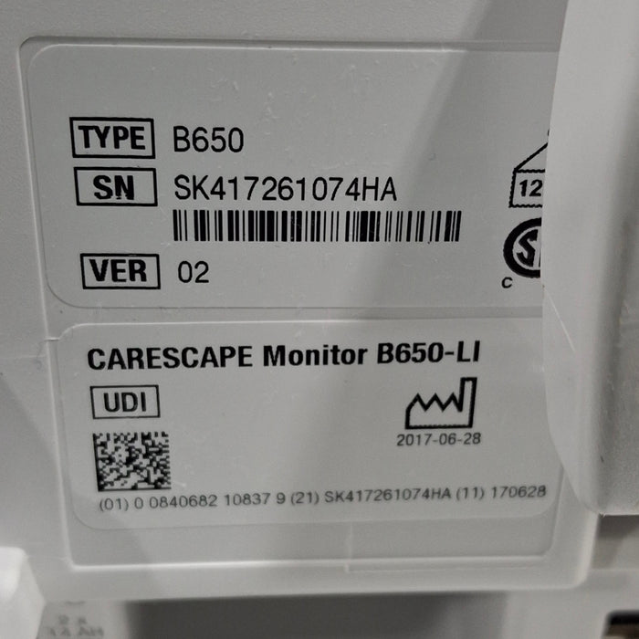 GE Healthcare GE Healthcare Carescape B650 Patient Monitor Patient Monitors reLink Medical