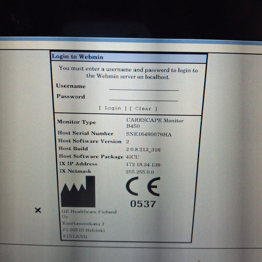 GE Healthcare GE Healthcare Carescape B450 Critical Care Patient Monitor Patient Monitors reLink Medical