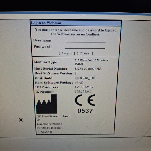 GE Healthcare GE Healthcare Carescape B450 Post Anesthesia Care Patient Monitor Patient Monitors reLink Medical
