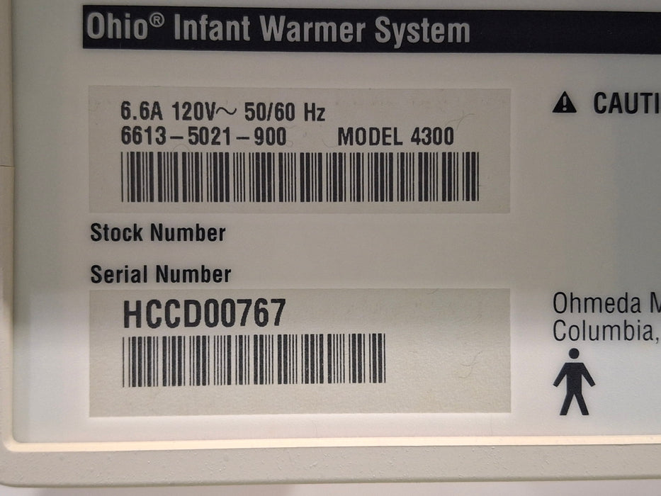 Ohmeda Medical Ohmeda Medical Ohio Model 4300 Infant Warmer Infant Warmers and Incubators reLink Medical