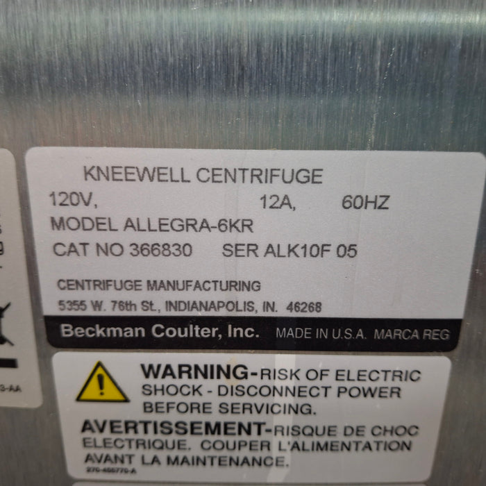 Beckman Coulter, Inc. Beckman Coulter Allegra 6KR Centrifuge Centrifuges reLink Medical