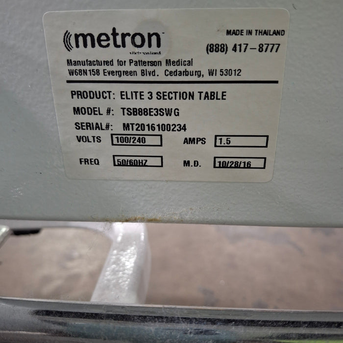 Metron Medical Metron Medical Elite Aster 3 Section Treatment Table Fitness and Rehab Equipment reLink Medical