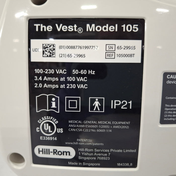 Advanced Respiratory Advanced Respiratory The Vest 105 Airway Clearance Device Surgical Equipment reLink Medical