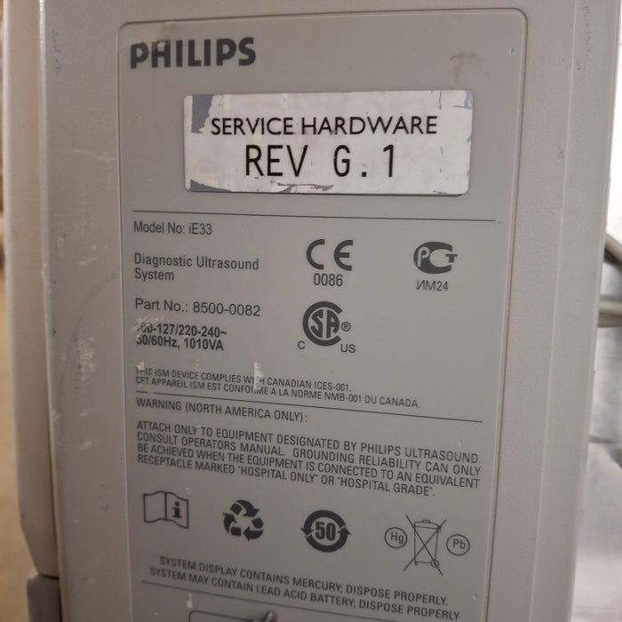 Philips Philips IE33 F-G Cart Ultrasound Ultrasound reLink Medical