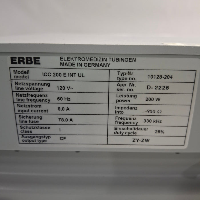 Erbe Erbe ICC 200 Electrosurgical Unit Electrosurgical Units reLink Medical