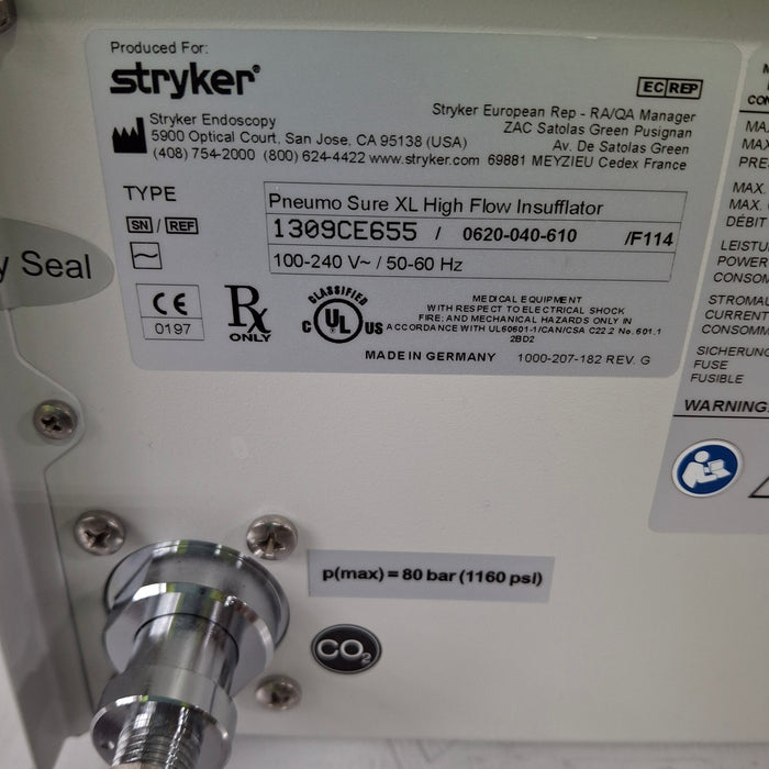 Stryker Stryker 620-040-610 Pneumo Sure XL High Flow Insufflator Rigid Endoscopy reLink Medical