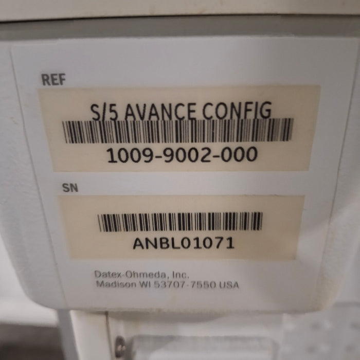 GE Healthcare S/5 Avance Anesthesia System