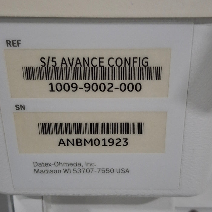 GE Healthcare S/5 Avance Anesthesia System