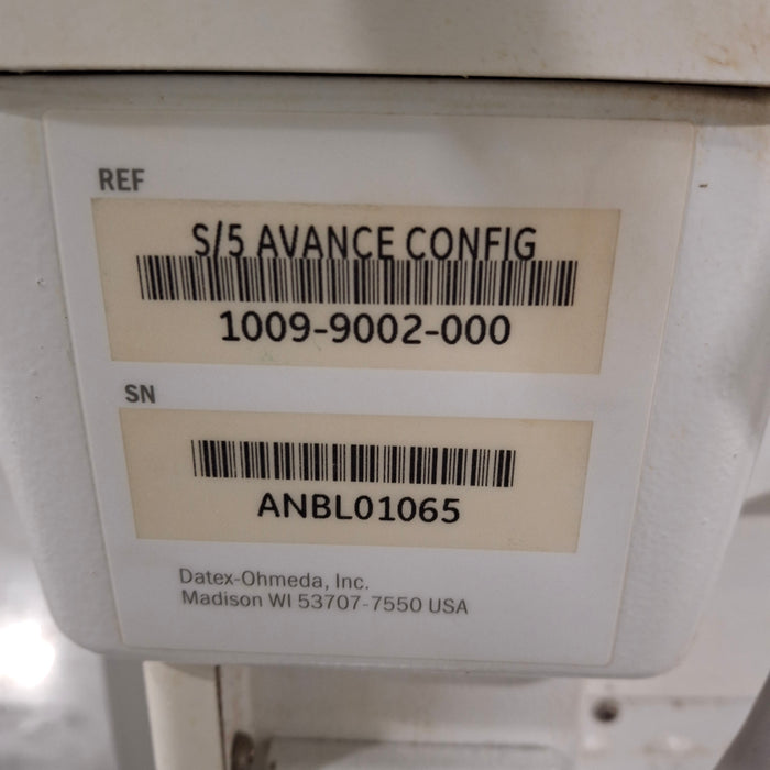 GE Healthcare S/5 Avance Anesthesia System