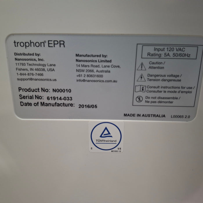 NanoSonics Trophon EPR High Level Disinfection