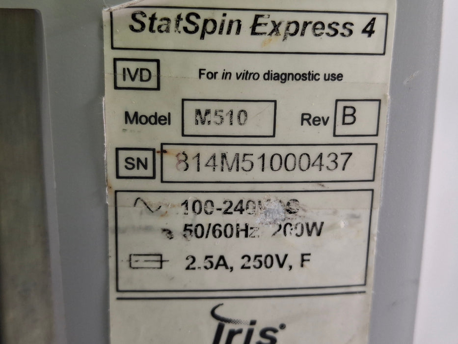 IRIS Medical StatSpin Express 4 Bench Top Centrifuge