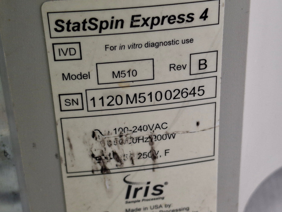 IRIS Medical StatSpin Express 4 Bench Top Centrifuge
