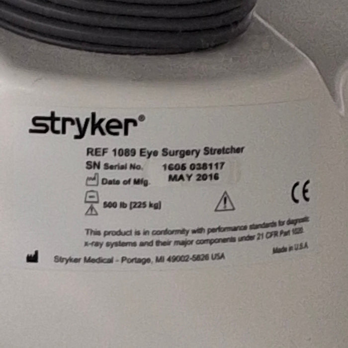 Stryker 1089 Eye Surgery Stretcher
