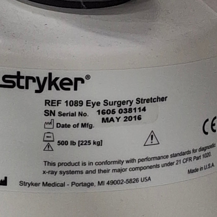 Stryker 1089 Eye Surgery Stretcher