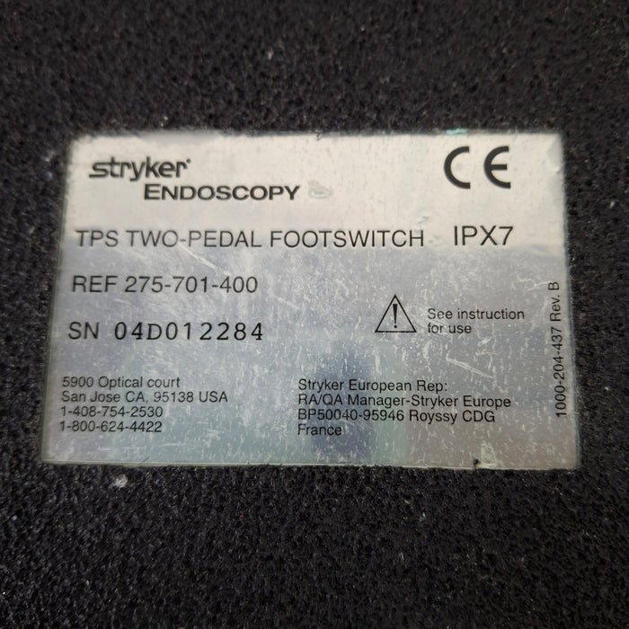 Stryker 275-701-400 Two Pedal Footswitch
