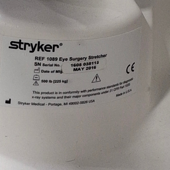 Stryker 1089 Eye Surgery Stretcher